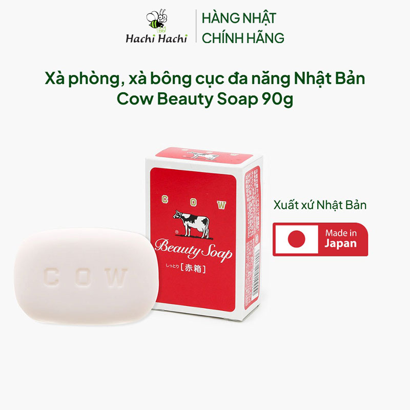 Xà phòng, xà bông cục đa năng Nhật Bản Cow Beauty Soap 90g thương hiệu COW SOAP