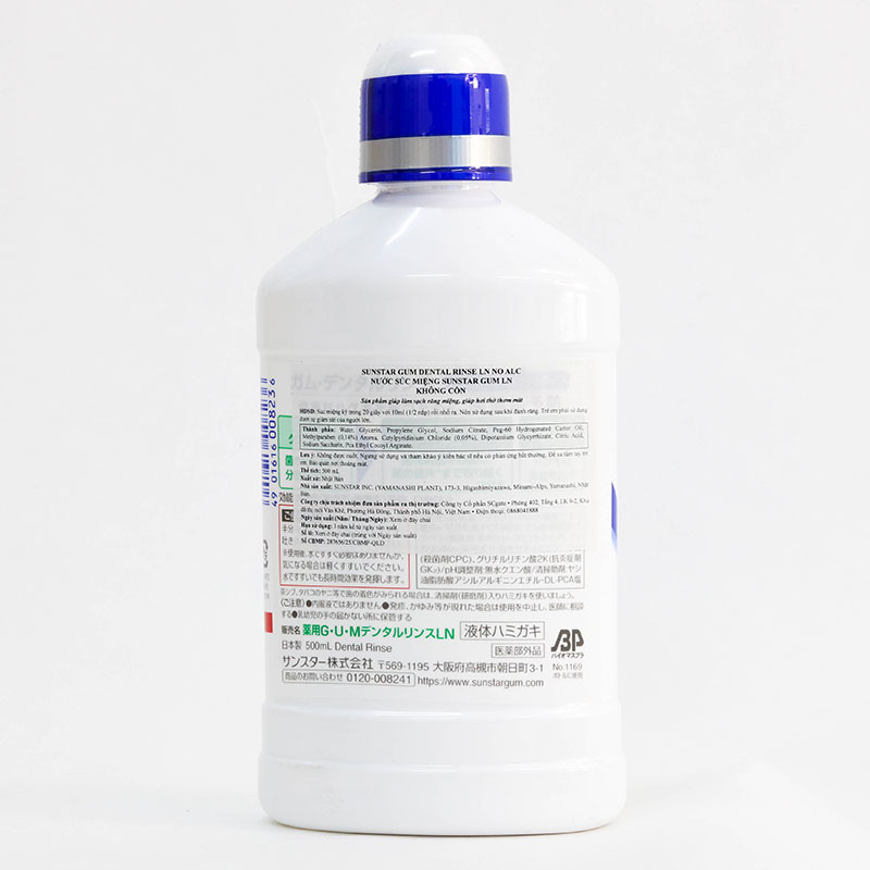 Nước súc miệng Nhật Bản Sunstar Gum LN - không cồn 500ml thương hiệu SUNSTAR