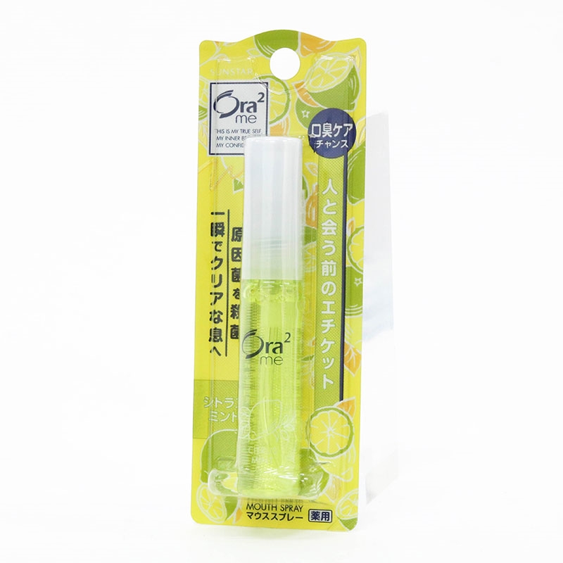 Xịt thơm miệng Nhật Bản Ora2 Me Hương bạc hà cam chanh 6ml thương hiệu SUNSTAR