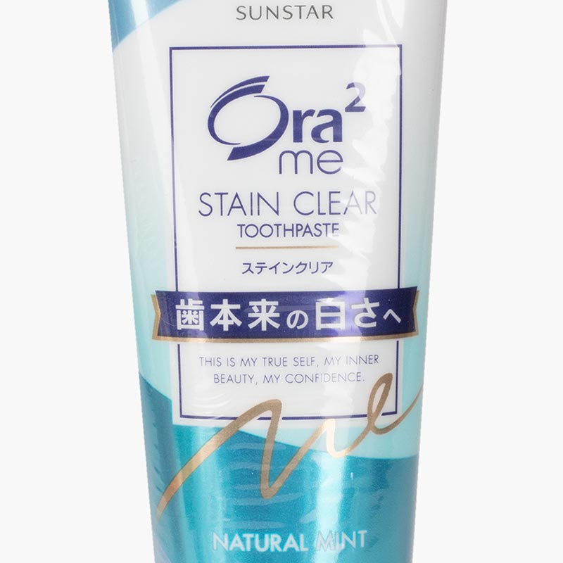 Kem đánh răng Nhật Bản Ora2 me Stain Clear hương bạc hà tự nhiên 140g, Răng trắng bóng, hơi thở thơm mát thương hiệu SUNSTAR