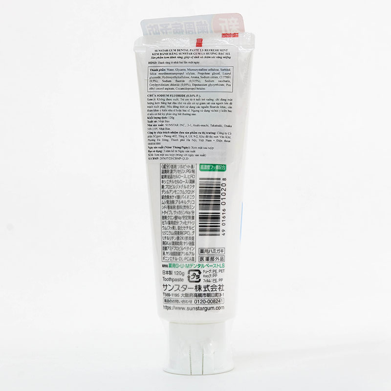 Kem đánh răng Nhật Bản Sunstar Gum LS - Hương bạc hà thơm mát 120g thương hiệu SUNSTAR