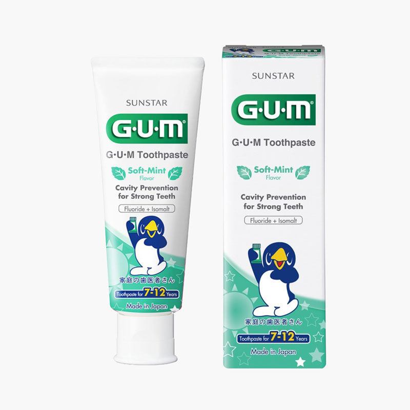 Kem đánh răng cho trẻ 7-12 tuổi Nhật Bản Sunstar Gum Kids 70g, hương bạc hà dịu nhẹ, ngừa sâu răng vượt trội