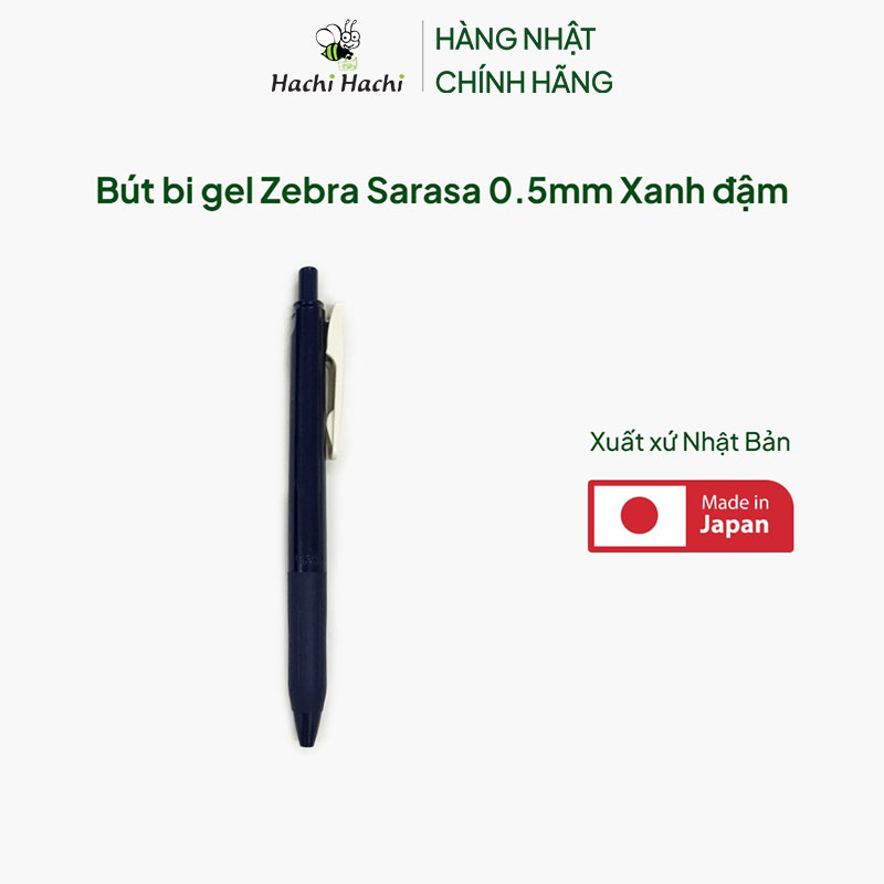 Bút bi gel Zebra Sarasa 0.5mm Xanh đậm thương hiệu 