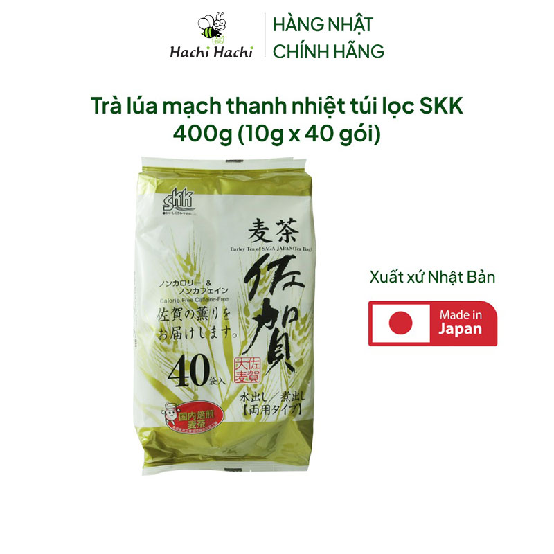 Trà lúa mạch Nhật Bản thanh nhiệt túi lọc SKK 400g (10g x 40 gói) thương hiệu SANEI KOSAN