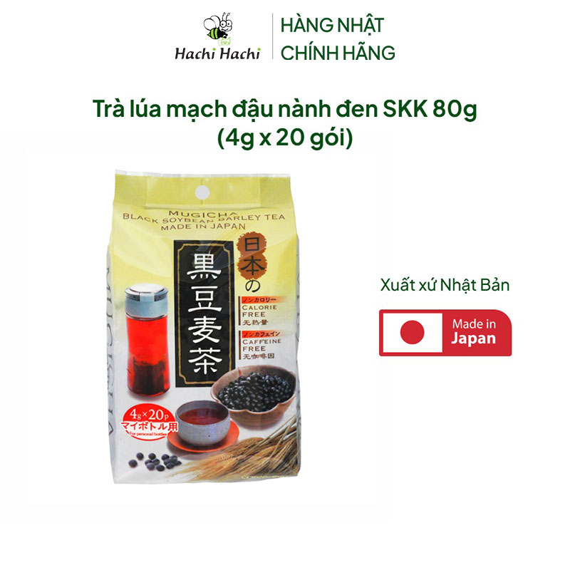 Trà lúa mạch đậu nành đen SKK 80g (4g x 20 gói) thương hiệu SANEI KOSAN