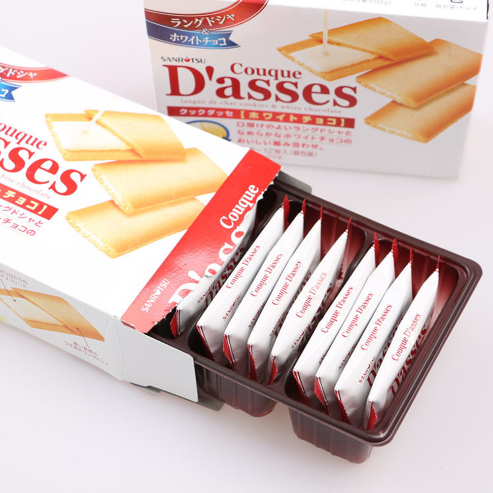 Bánh Quy D'ASSES trắng nhân Sô Cô La (90g, 12 cái) thương hiệu SANRITSU SEIKA
