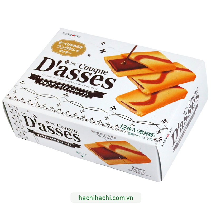 Bánh quy D'asses nhân socola 12 cái (92.4g) thương hiệu 