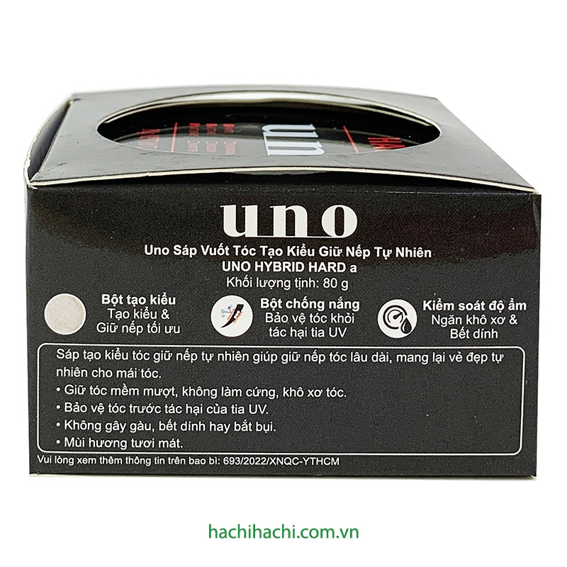 Sáp vuốt tóc tạo kiểu giữ nếp tự nhiên UNO Hard 80g thương hiệu 