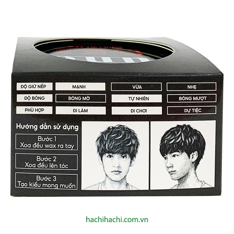 Sáp vuốt tóc tạo kiểu giữ nếp tự nhiên UNO Hard 80g thương hiệu 