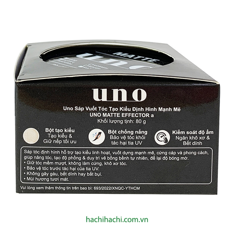 Sáp vuốt tóc tạo kiểu định hình mạnh mẽ UNO Matte 80g thương hiệu 