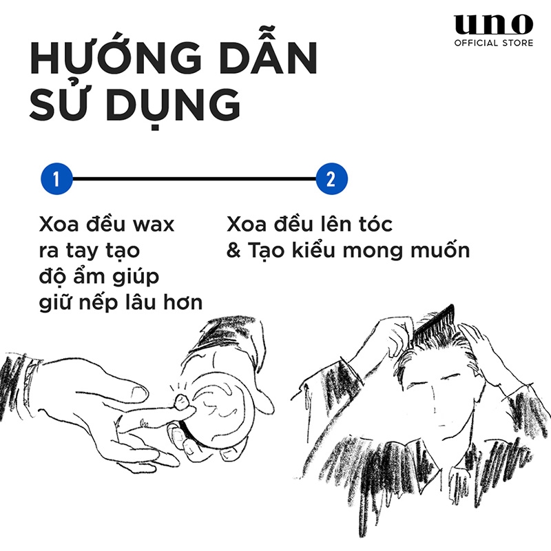 Sáp vuốt tóc tạo kiểu định hình mạnh mẽ UNO Matte 80g thương hiệu 
