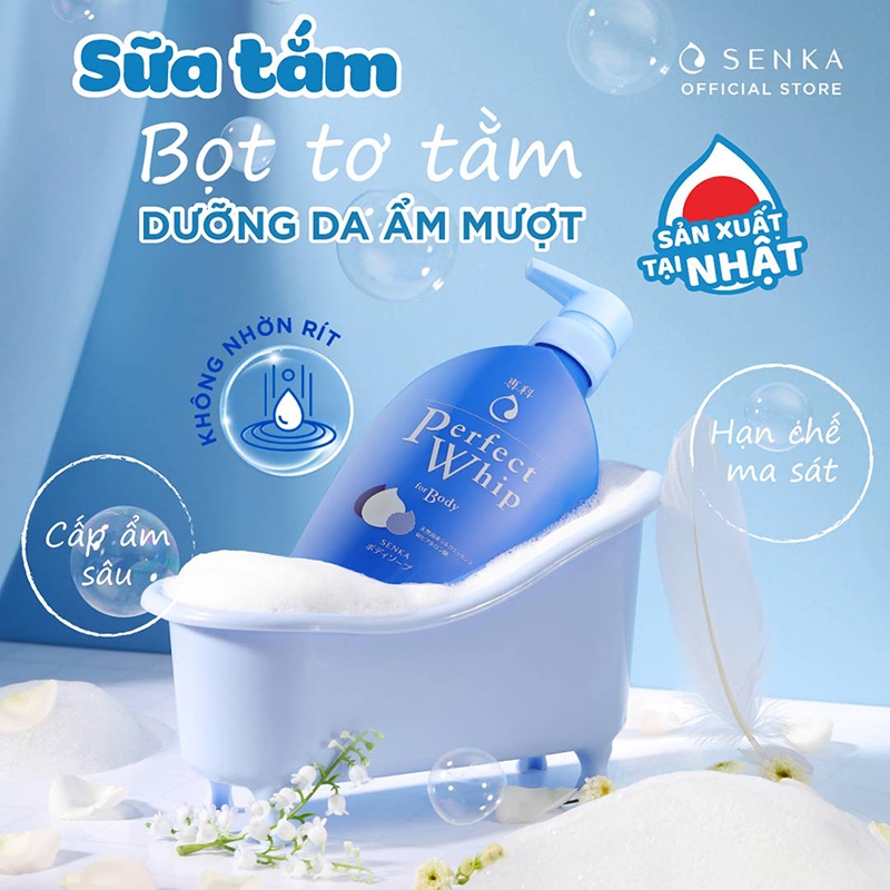 Sữa tắm dưỡng ẩm Senka hương hoa hồng và hoa nhài 500ml  thương hiệu SENKA