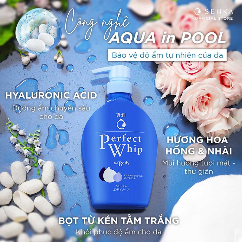Sữa tắm dưỡng ẩm Senka hương hoa hồng và hoa nhài 500ml  thương hiệu SENKA
