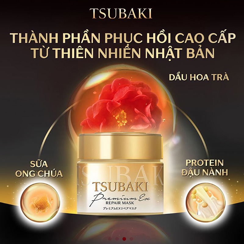 Mặt nạ ủ tóc cao cấp phục hồi hư tổn Tsubaki Shiseido 180g  thương hiệu TSUBAKI