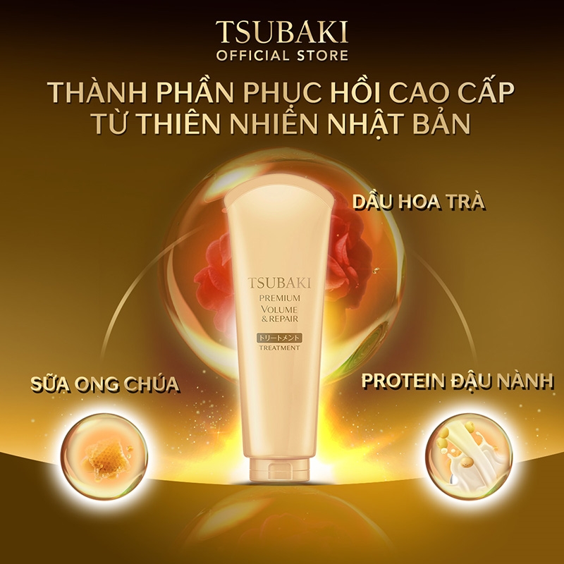Kem xả cao cấp phục hồi & ngăn rụng tóc Tsubaki 180g  thương hiệu TSUBAKI