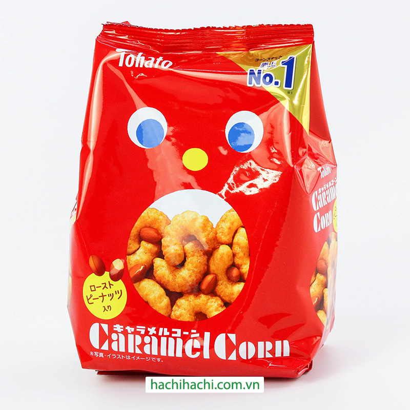 Snack bắp caramen Tohato 70g thêm đậu phộng rang thương hiệu TOHATO