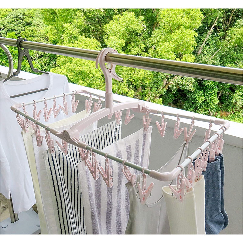 Máng treo khung nhôm vuông gấp 32 kẹp (Hồng) thương hiệu TOWA