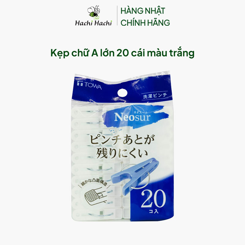 Kẹp chữ A lớn 20 cái màu trắng thương hiệu TOWA