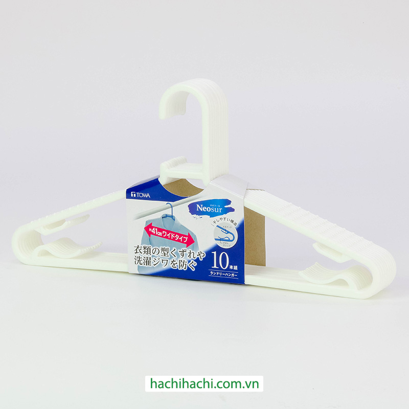 Móc phơi quần áo 10 cái màu trắng thương hiệu TOWA