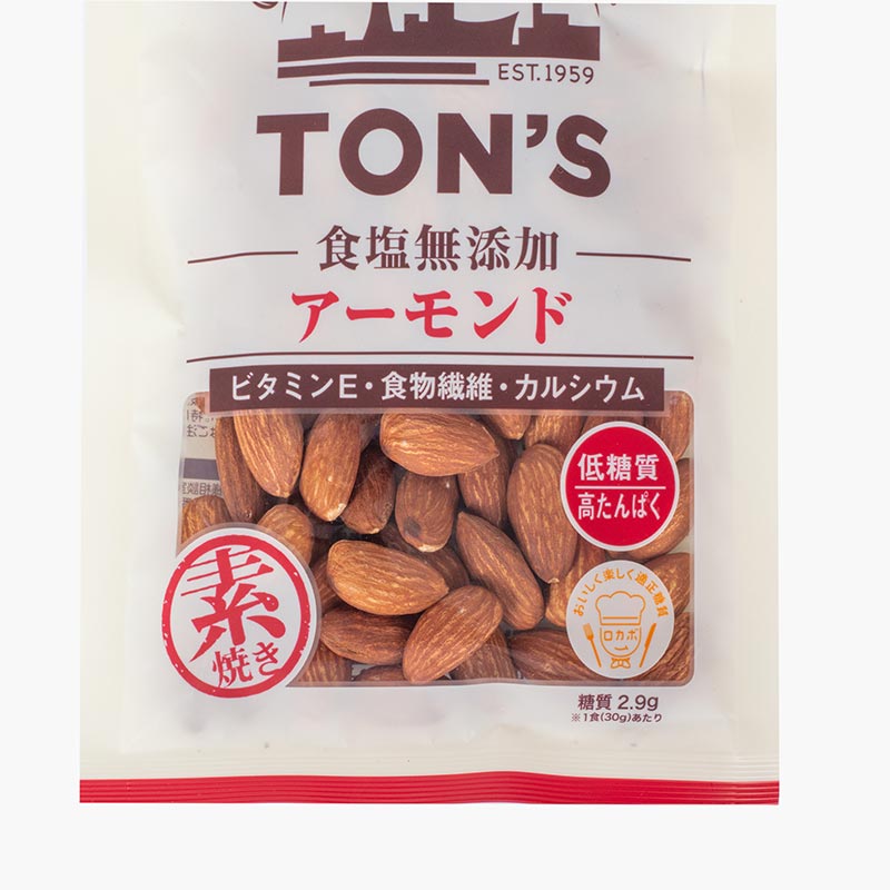 Hạnh nhân rang không muối Low Carb Ton's 90g thương hiệu TON'S
