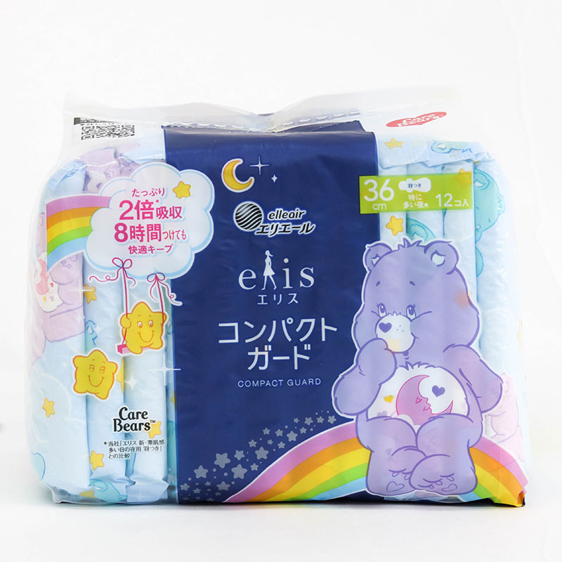 Băng vệ sinh ban đêm siêu mỏng có cánh Elis Compact 36cm 12 miếng thương hiệu ELLEAIR