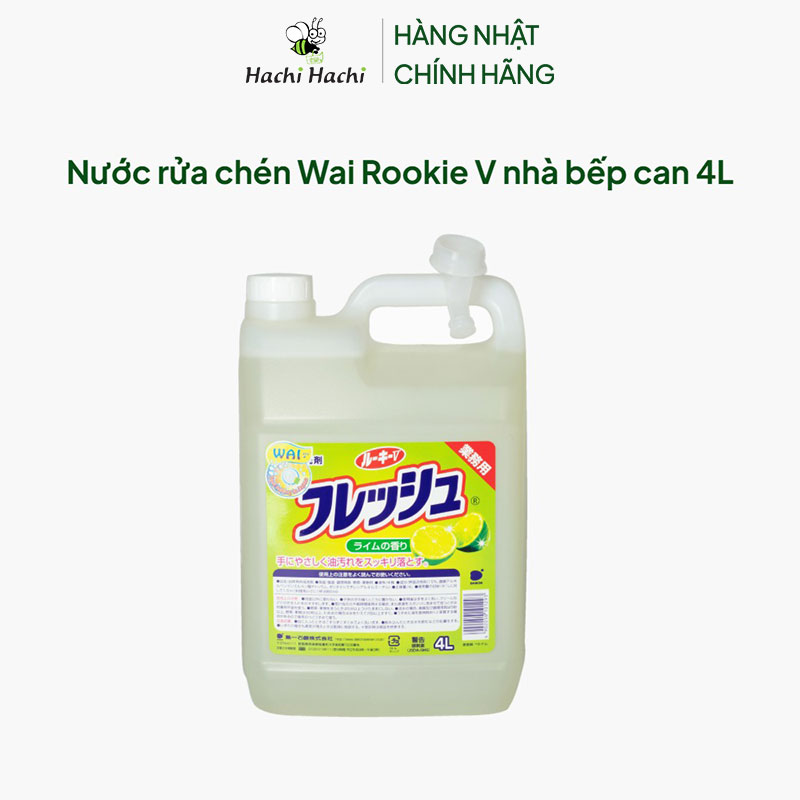Nước rửa chén Wai Rookie V nhà bếp can 4L thương hiệu TOYOTA TSUSHO