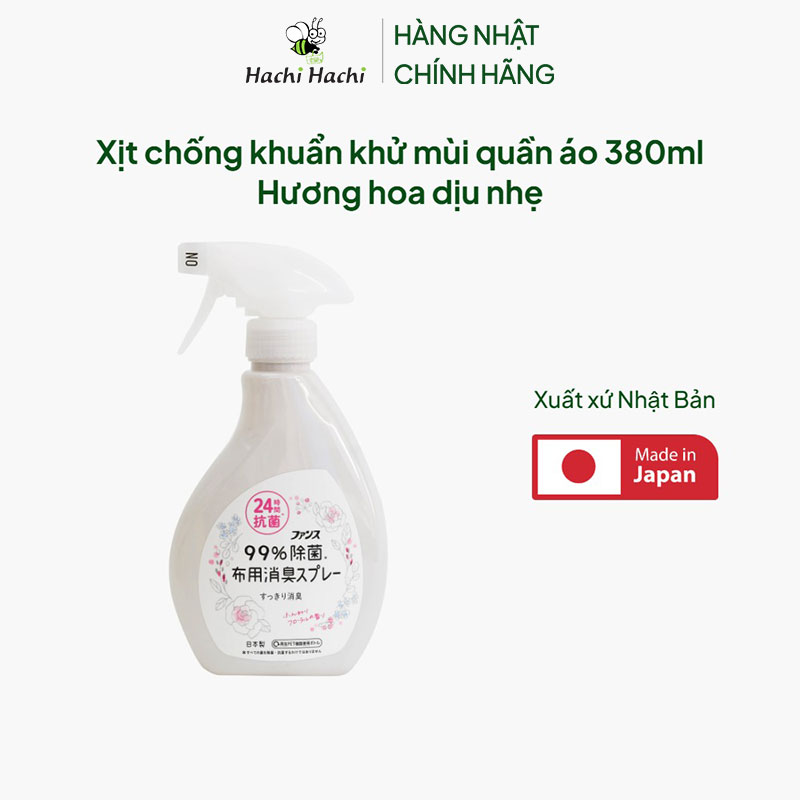Xịt chống khuẩn khử mùi quần áo 380ml Hương hoa dịu nhẹ thương hiệu DAIICHI SEKKEN
