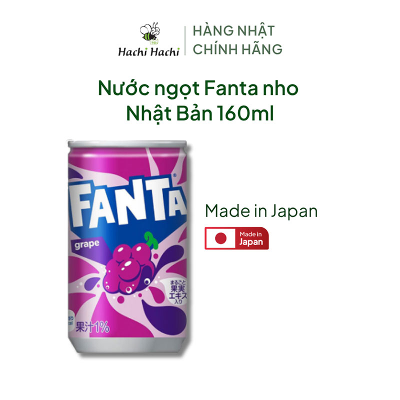 TPBS:Nước ngọt Fanta nho Nhật Bản 160ml thương hiệu COCA COLA