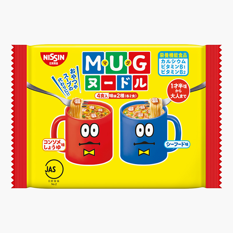 Mì Mug Ramen Nissin Nhật Bản 94g (4 gói), bổ sung Canxi, Vit.B1, B2