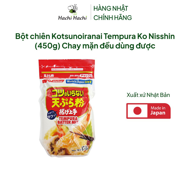 Bột chiên Kotsunoiranai Tempura Ko Nisshin (450g) Chay mặn đều dùng được thương hiệu NISSHIN