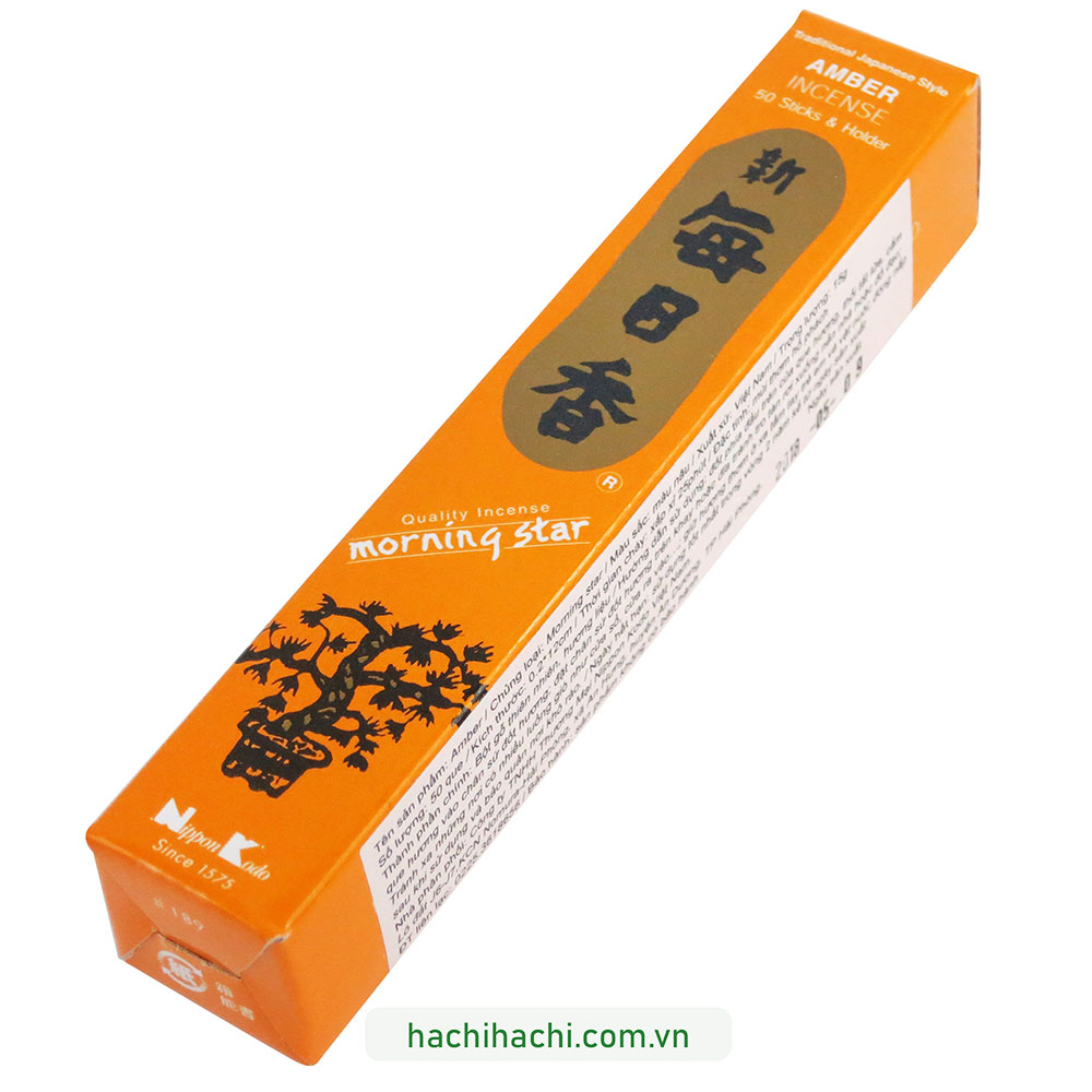 Nhang thơm Morning Star 50 que (15g) Hương hổ phách thương hiệu NIPPON KODO
