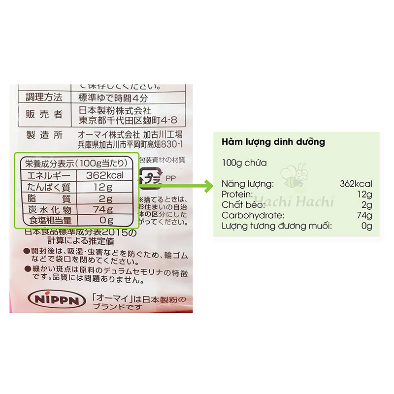 Nui hình mèo và hoa Nippn 150g . thương hiệu NIPPN SEIFUN