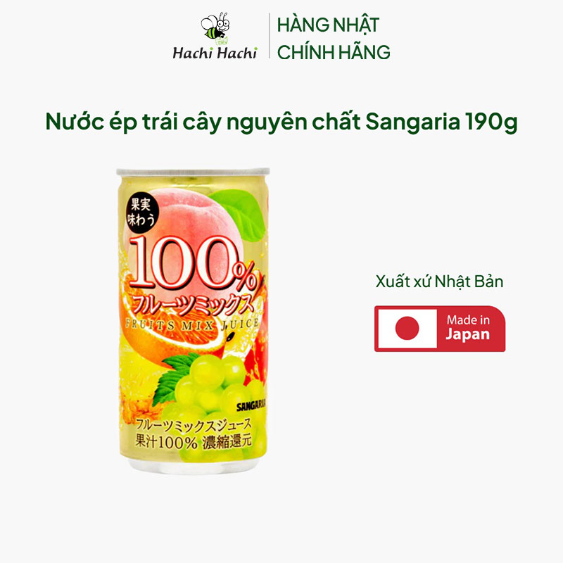 Nước ép trái cây nguyên chất Sangaria 190g  thương hiệu SANGARIA