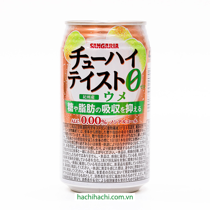 Nước soda mơ Nhật Bản Chuhai không đường và calo Sangaria 350g thương hiệu SANGARIA