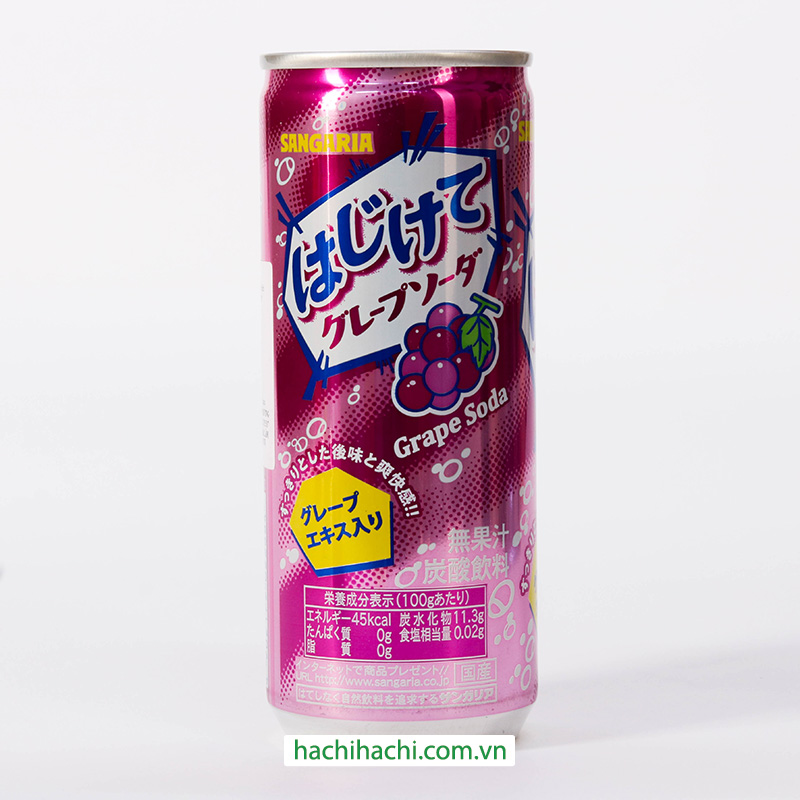 Nước soda Sangaria Hajikete vị Nho 250g thương hiệu SANGARIA