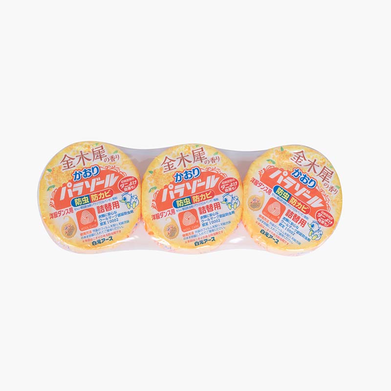 Viên khử mùi tủ quần áo Hakugen Earth hương hoa Kim Mộc Hương 108gx3 (Lõi thay thế), , chống côn trùng, nấm mốc