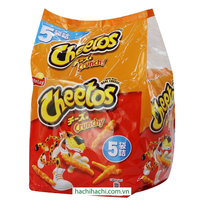 Snack vị phô mai Cheetos Nhật Bản 120g (24gx5 gói) thương hiệu 