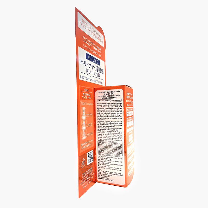 Tinh chất cải thiện nếp nhăn Nhật Bản Meishoku Medi Shot Na15 Wrinkle Essence 30ml thương hiệu MEISHOKU