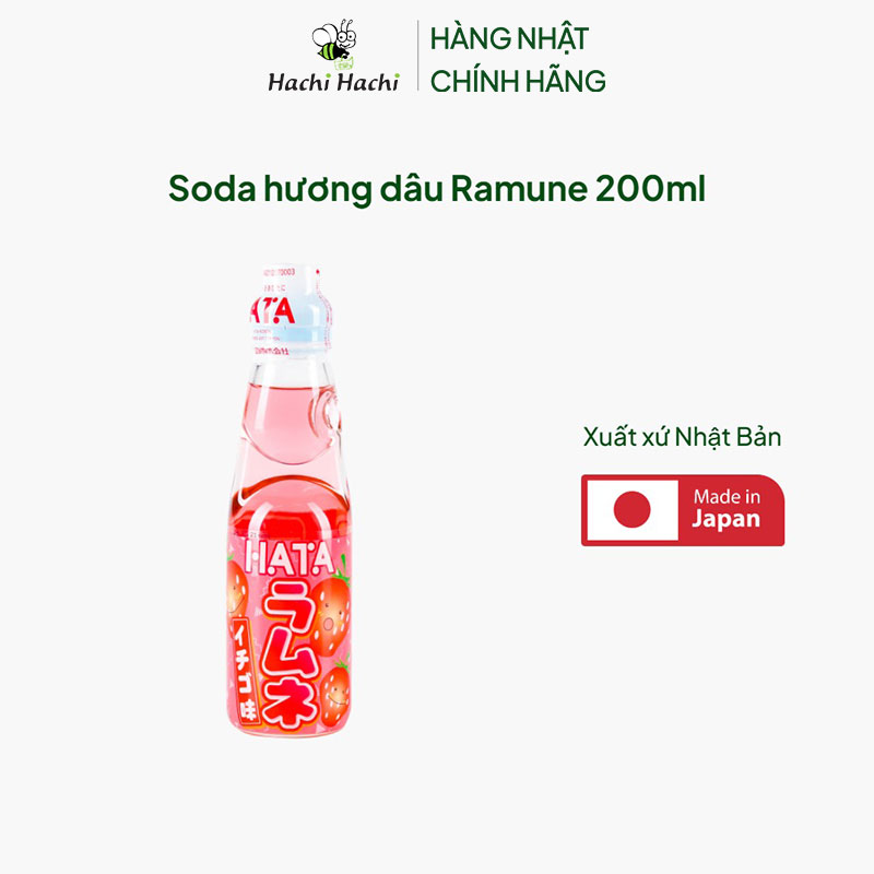 Soda hương dâu Ramune 200ml thương hiệu HATAKOSEN