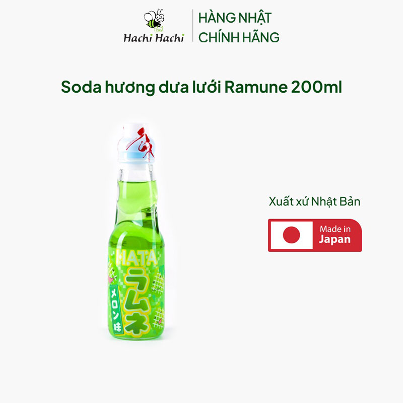 Soda hương dưa lưới Ramune 200ml thương hiệu HATAKOSEN