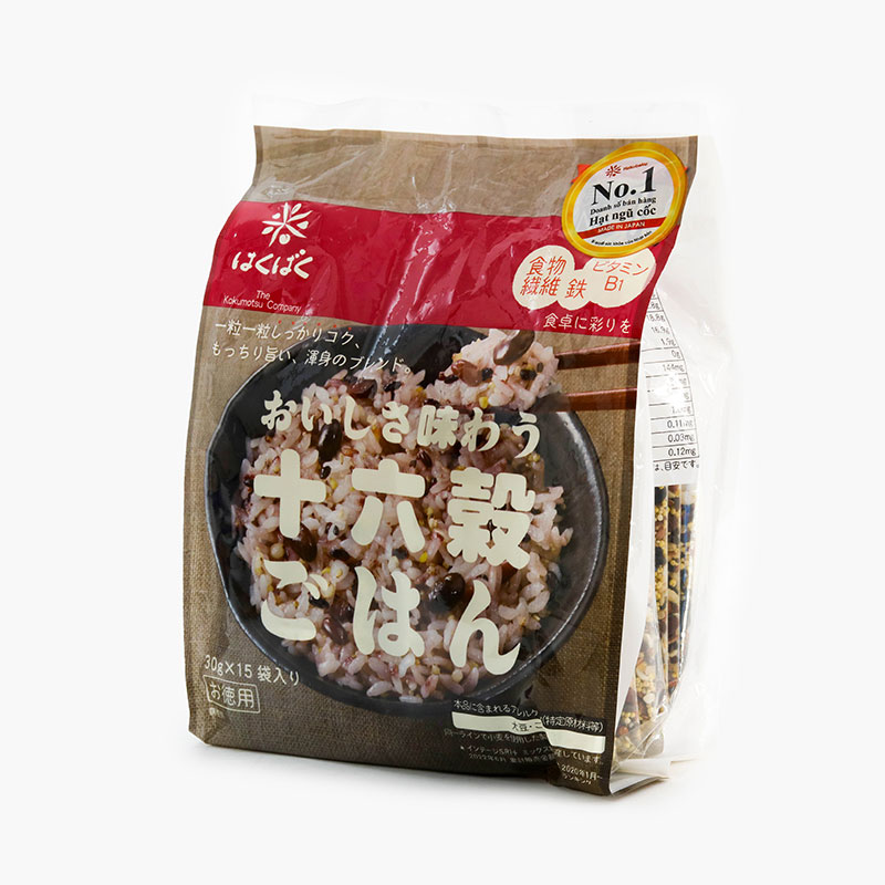 Hỗn hợp 16 loại hạt Nhật Bản Hakubaku (16 mixed grains) 450g (30g x 15 gói)