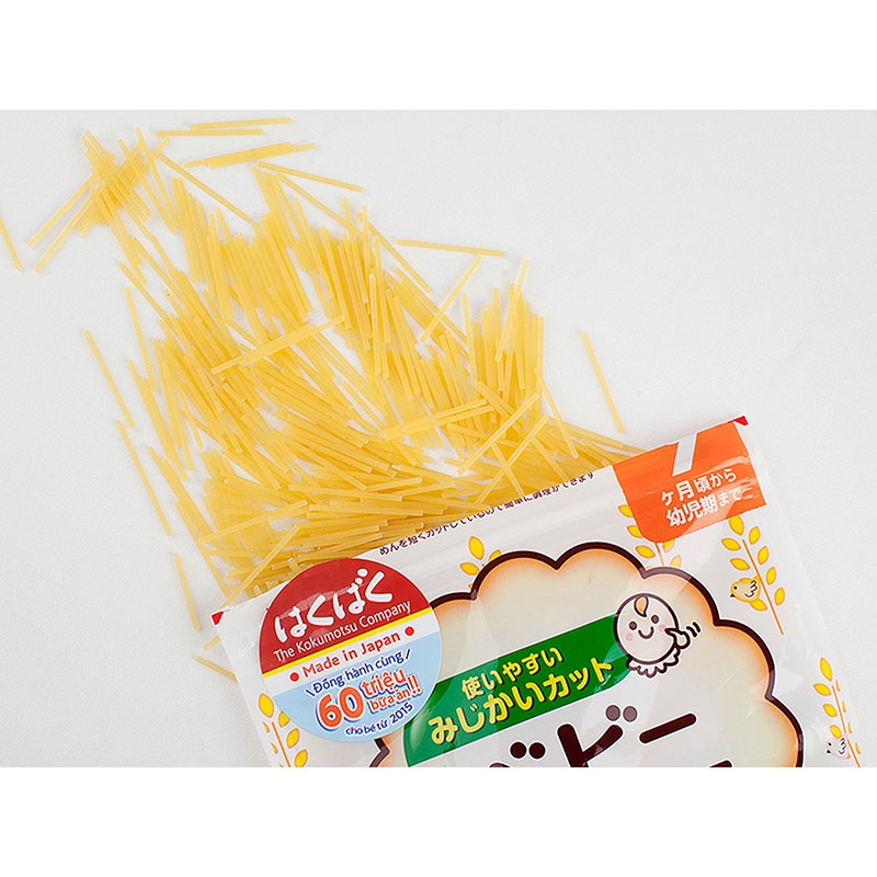 Mì baby Spaghetti Hakubaku 100g (không muối) Cho bé từ 9 tháng  thương hiệu HAKUBAKU