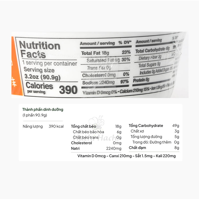 TPBS: Mì chay rau củ miso Nhật Bản Hikari Miso 90.9g thương hiệu HIKARI MISO