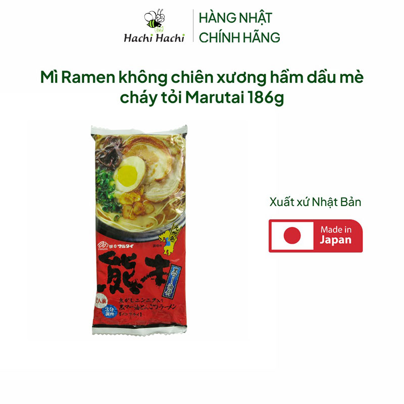 Mì Ramen không chiên xương hầm dầu mè cháy tỏi Marutai 186g  thương hiệu MARUTAI