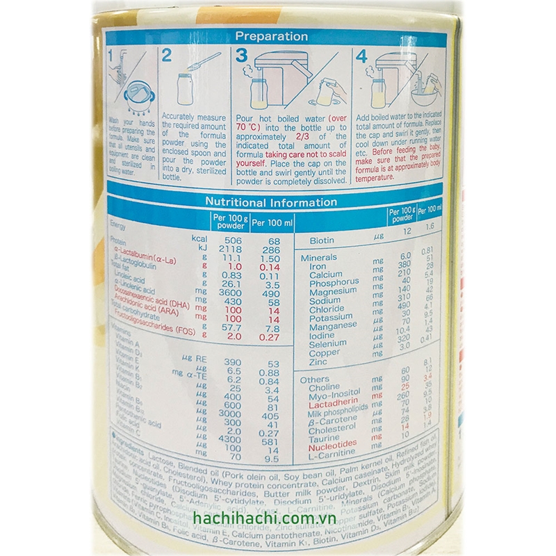 Sữa Meiji Nhật Bản cho bé 0-1 tuổi 800g  thương hiệu MEIJI