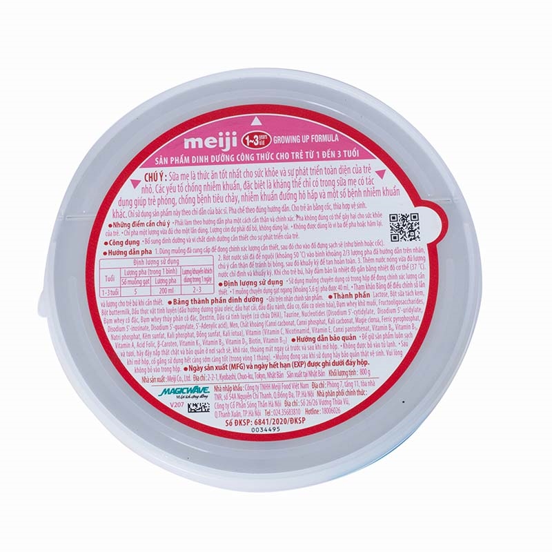 Sữa Meiji Nhật Bản cho bé 1-3 tuổi 800g  thương hiệu MEIJI