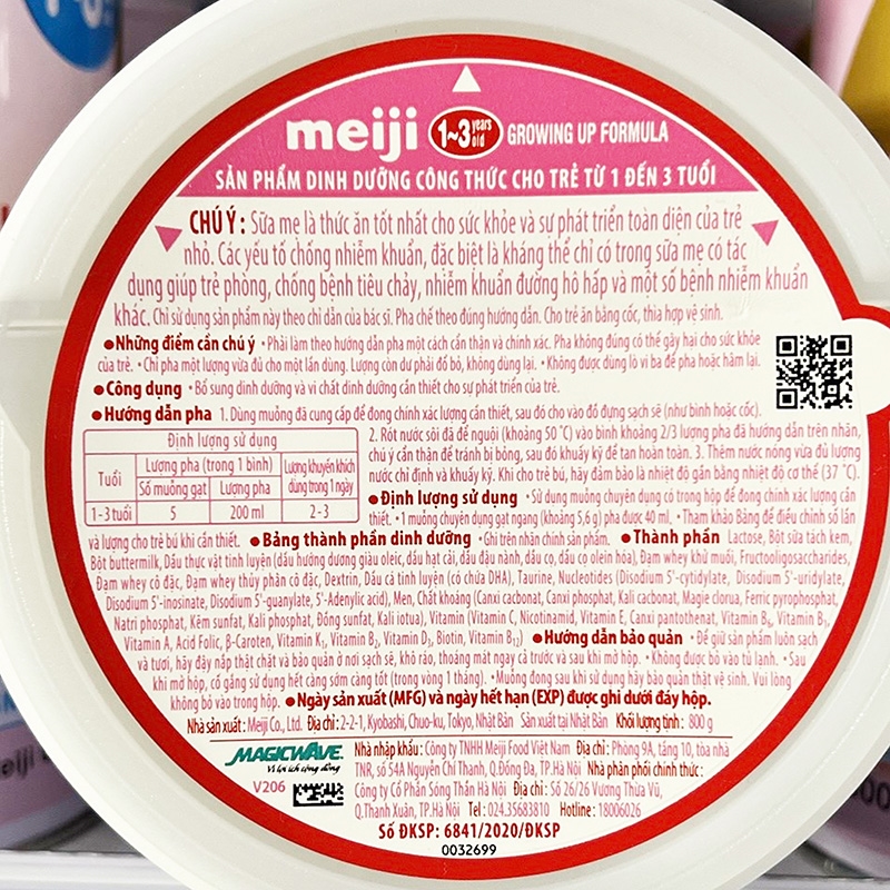 Sữa Meiji Nhật Bản cho bé 1-3 tuổi 800g  thương hiệu MEIJI