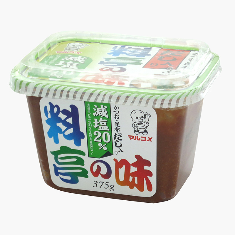 Tương Miso Dashi, đậu tương lên men trộn sẵn Marukome Nhật Bản (Cắt giảm 20% muối) 375g