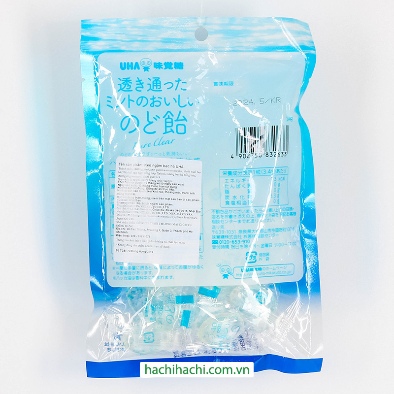 Kẹo bạc hà thông cổ UHA 92g  thương hiệu UHA MIKAKUTO