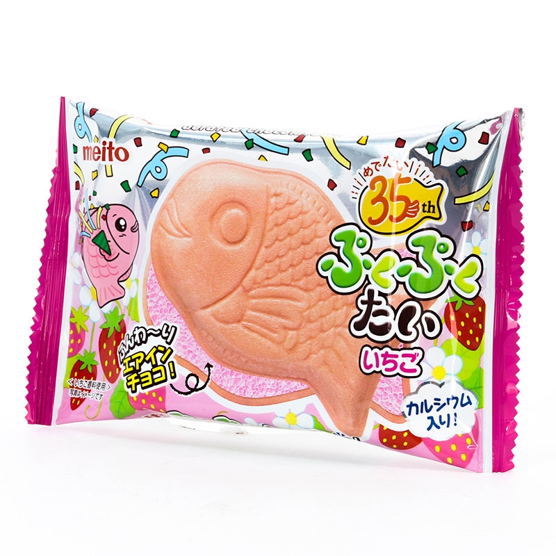 Bánh xốp cá Meito nhân kem dâu 16.5g thương hiệu 